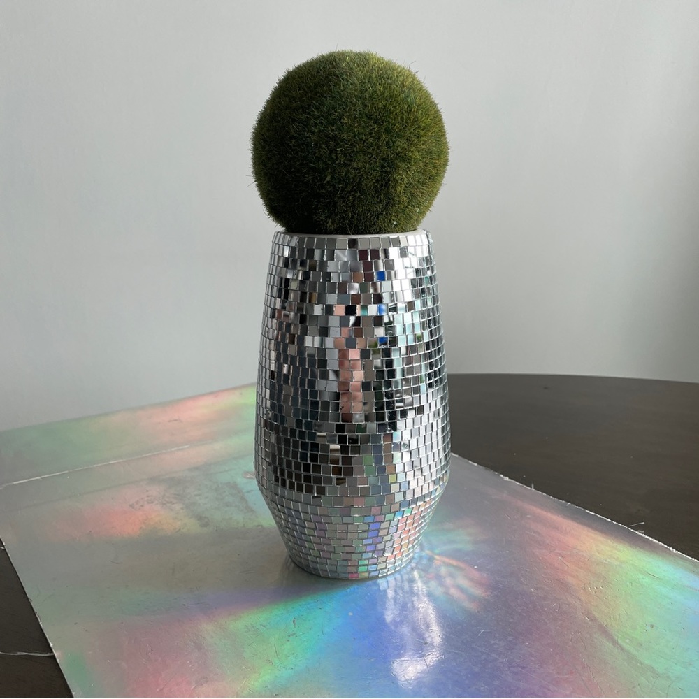 🪩Hand Made Mini Mirror Disco Flower Vase ✨🪩